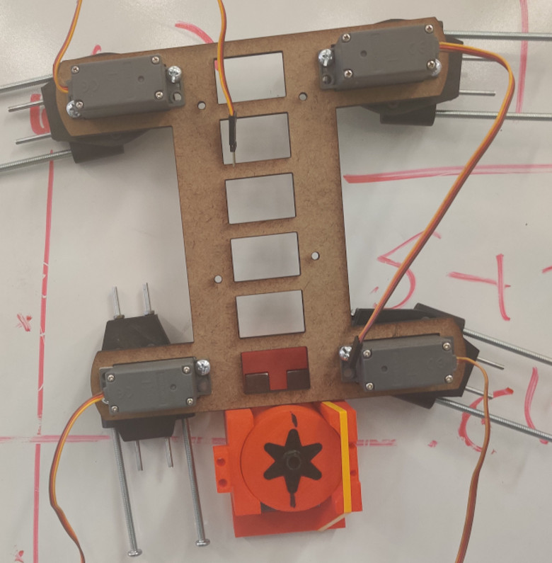 Bot frame on top of the magnetic mechanism
