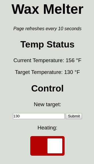 Screenshot of web interface